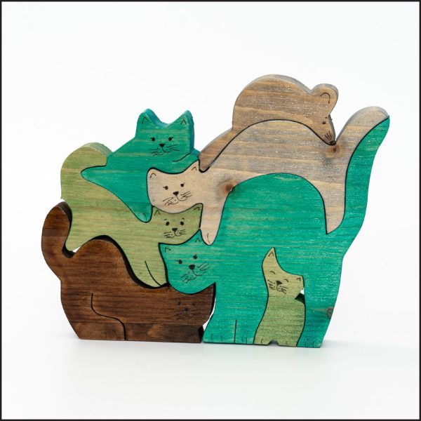 puzzle gatti in legno