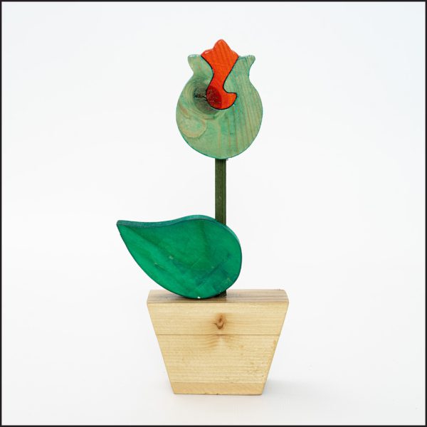 fiore di legno in vasetto 2