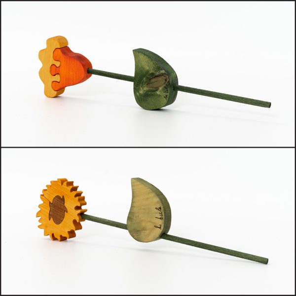 fiore in legno 25 cm