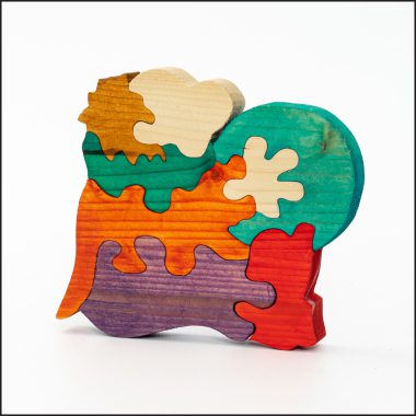 puzzle clown in legno