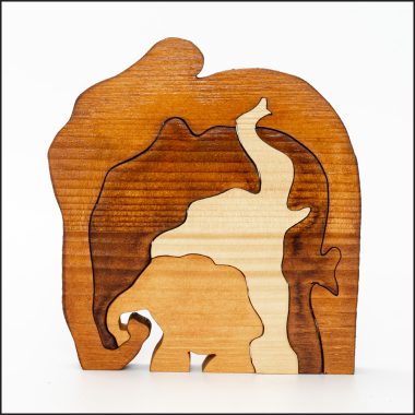 puzzle elefanti in legno